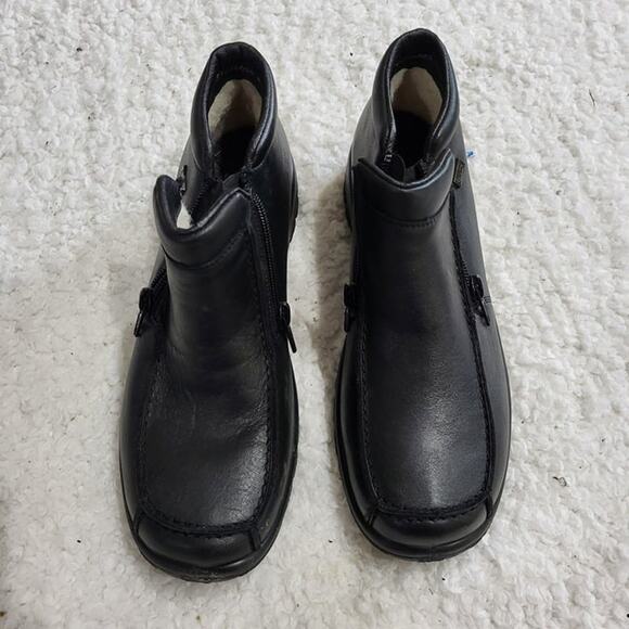 Rieker Tex Leather Ankle Boots Black Womens size EU Size 38 US 7.5 - Picture 1 of 5